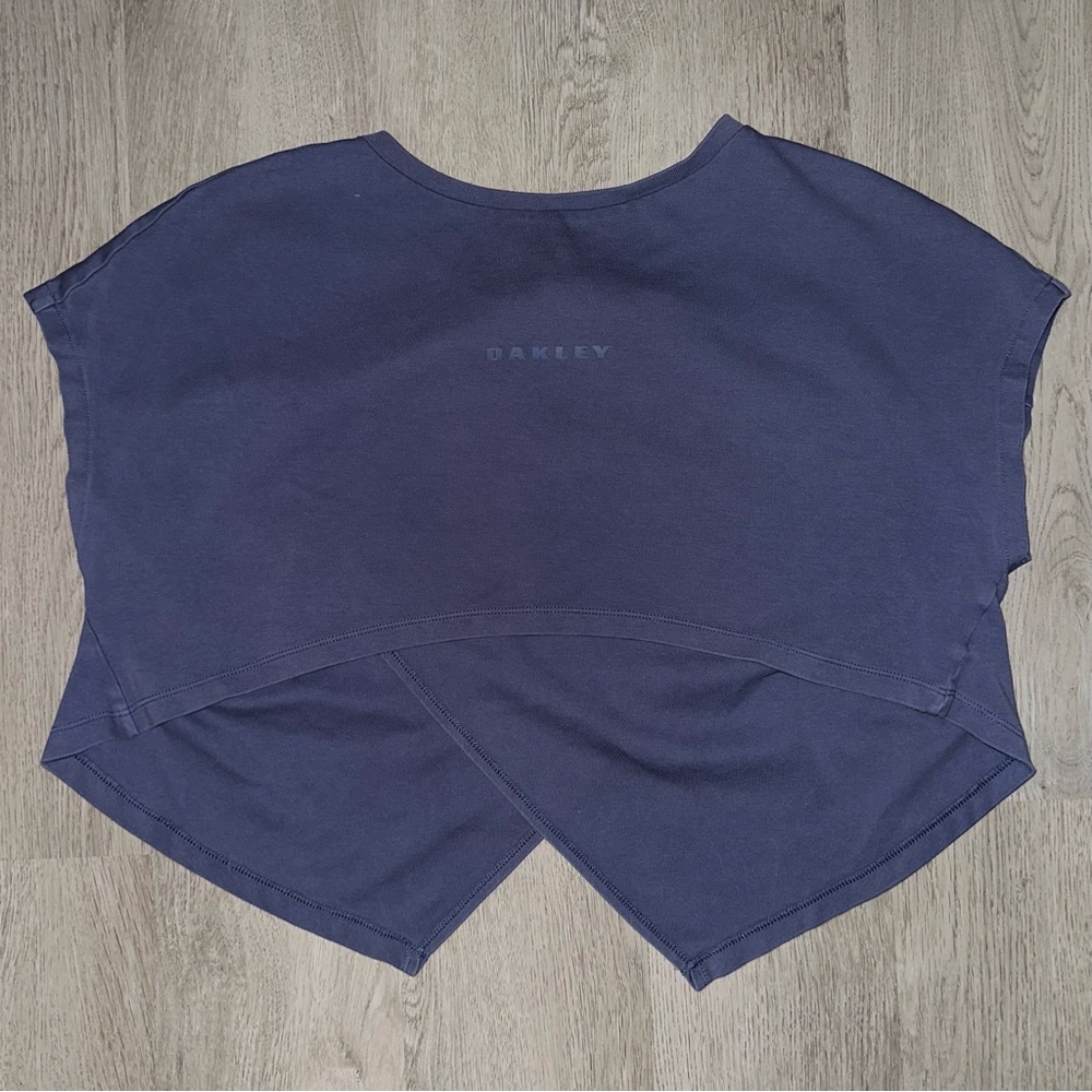 Oakley Blue Asymmetrical Cut Out Crop Top